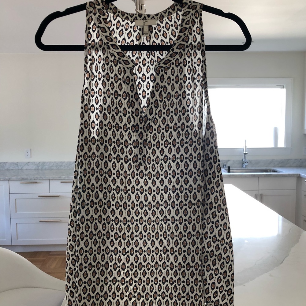 joie silk leopard print sleeveless blouse